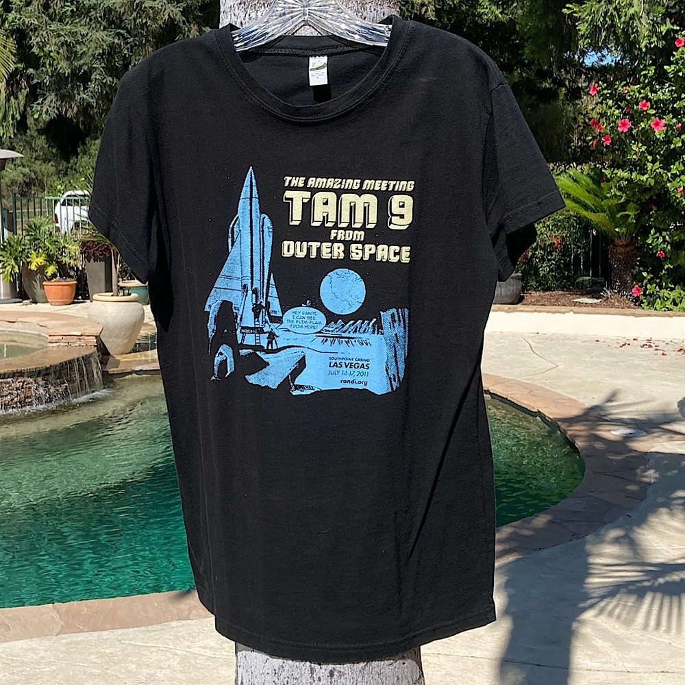 TAM 9 From Outer Space Womens Short Sleeve Tee Shirt Black New - Picture 2 of 9